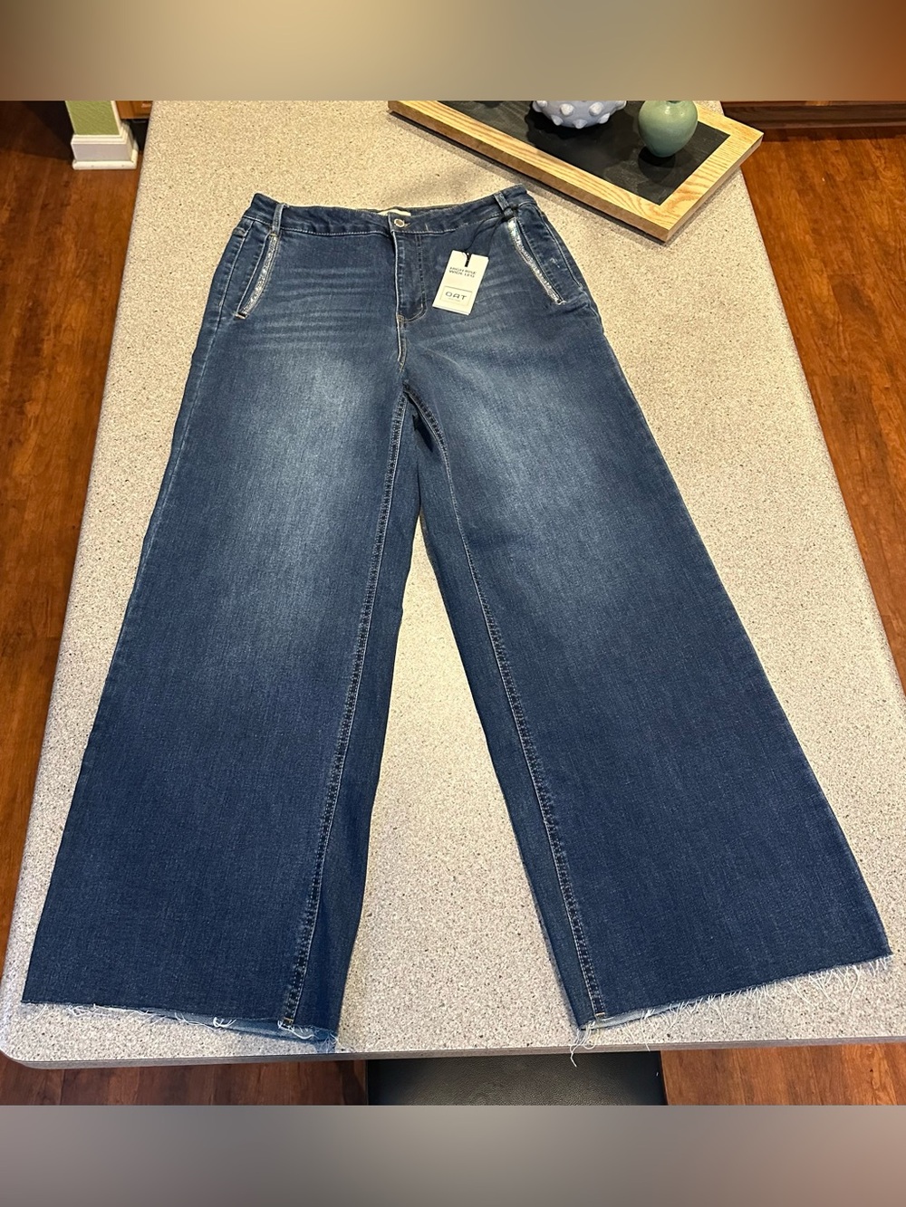 Oat New York High Rise, Wide-Leg Jeans in Blue Denim